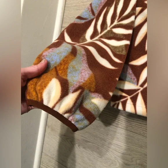 Billabong Casual Fling Half Zip Polar Fleece Sweater Brown women’s L - Picture 8 of 11